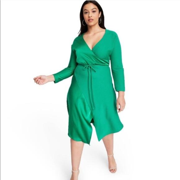 Cushnie x Target Emerald Green V-Neck Long Sleeve Dress - 10 - Picture 12 of 12